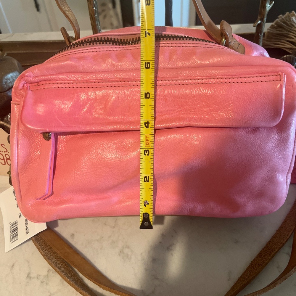 AS98 pink leather satchel/crossbody - Picture 3 of 10